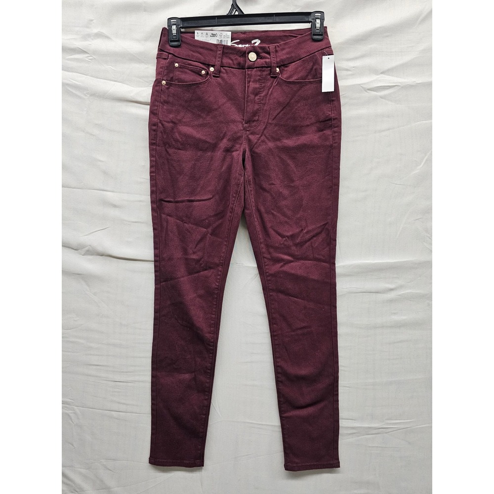 Seven7 Womens High Rise‎ Skinny Jeans Burgundy Cotton Blend Casual Size 6